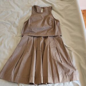 Banana Republic Taupe Pleated Dress